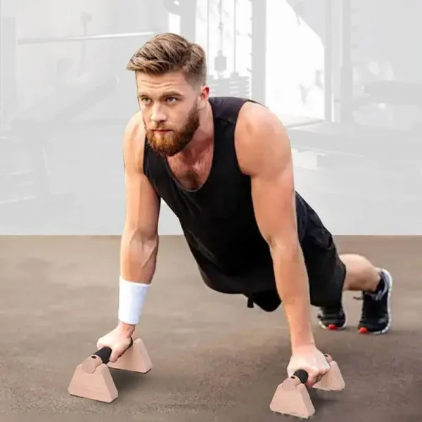 Wood Calisthenics Bar Solid Wood Parallettes Push-Up Bar for Home Gym Floor Workouts Bodyweight Training - Image 6
