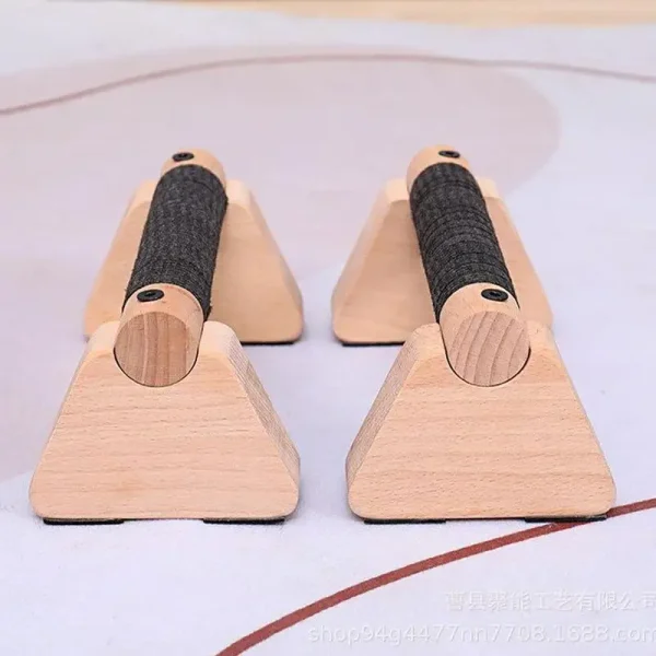 Wood Calisthenics Bar Solid Wood Parallettes Push-Up Bar for Home Gym Floor Workouts Bodyweight Training - Image 3