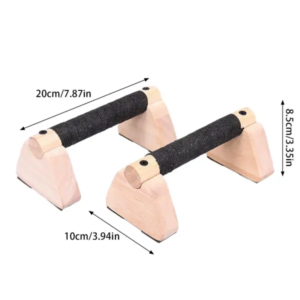 Wood Calisthenics Bar Solid Wood Parallettes Push-Up Bar for Home Gym Floor Workouts Bodyweight Training - Image 8