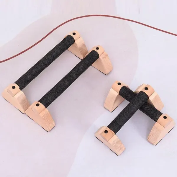 Wood Calisthenics Bar Solid Wood Parallettes Push-Up Bar for Home Gym Floor Workouts Bodyweight Training